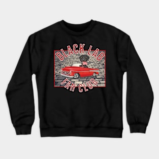 Cute Funny Black Lab in Vintage Red Pickup Truck Crewneck Sweatshirt